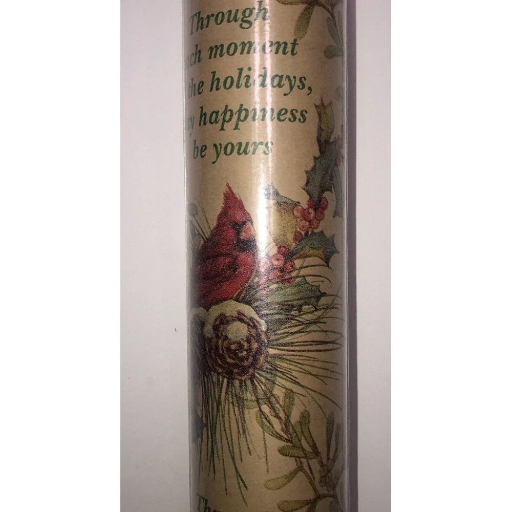 Vtg Cleo Christmas Holiday‎ Wrapping Paper Red Robin Mistletoe 25 sq ft NEW